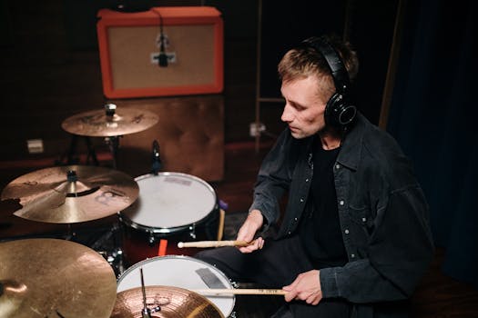 Image of a Musician Playing Drums