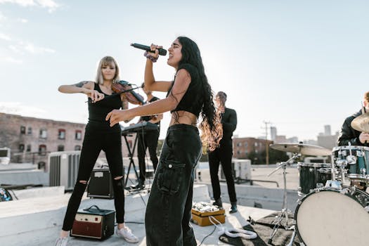 a singer performing on stage