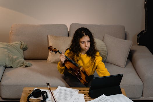 musician using technology