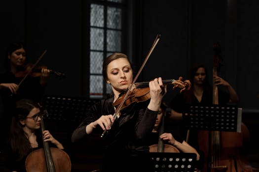 orchestra performing a film score