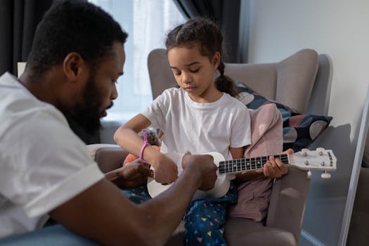 children learning music